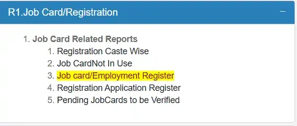 NREGA Job Card Employment Register Link