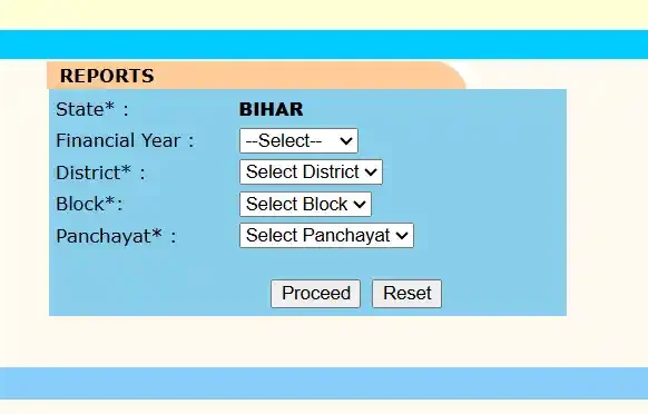 NREGA Bihar Panchayat Selection Form